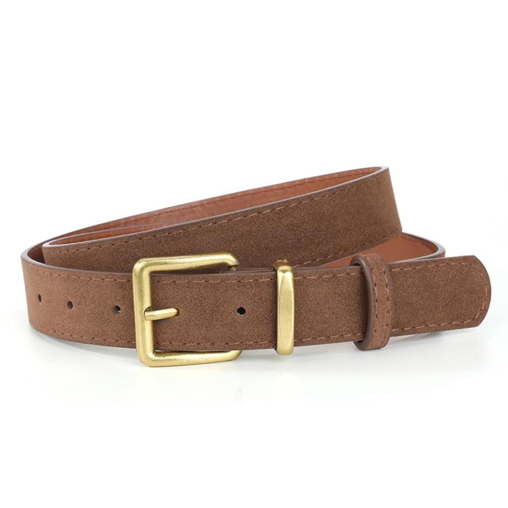 Trendy Pin buckle Suede Leather Belt Luxury Design Casual Business Waist Belt Retro Waistband For Women