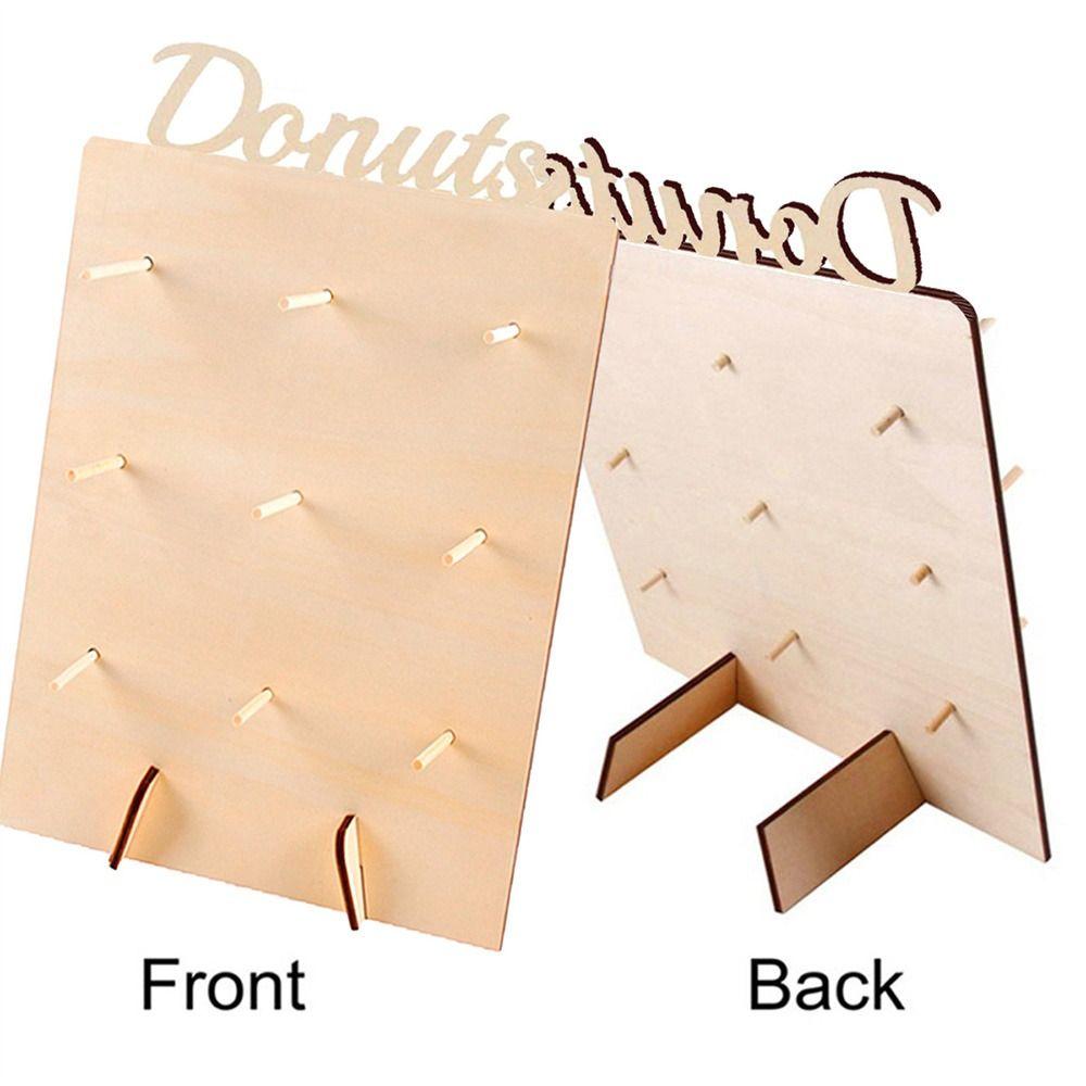 Wooden Wedding Decoration Birthday Favour Donut Holds Doughnut Rack Donut Wall Stand Storage Racks