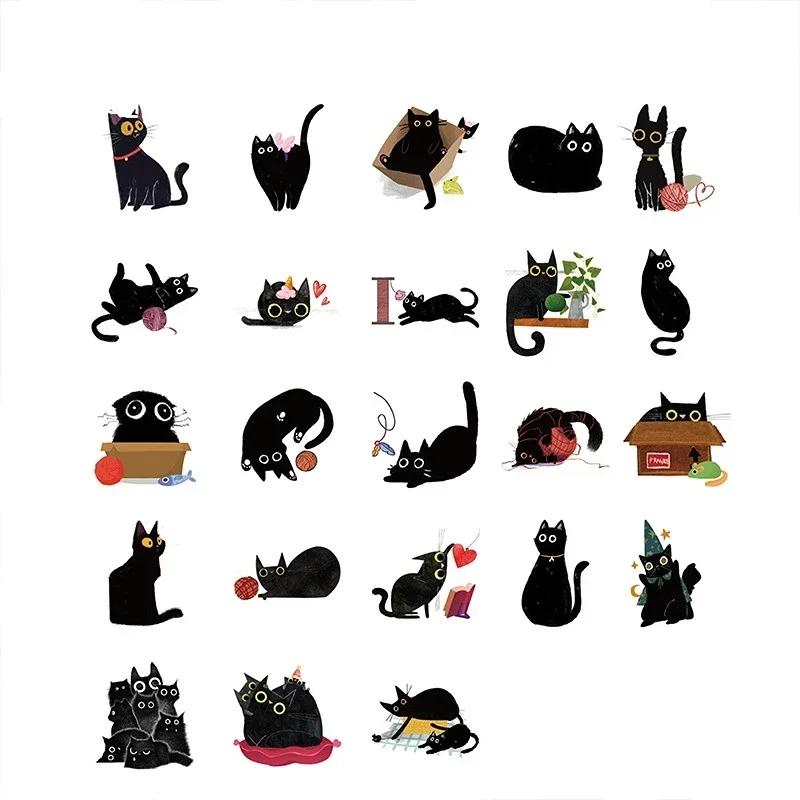 Наклейки Kawaii Black Cat Предметы Украшения DIY Наклейки Справочники В Коробке Милые Наклейки Корейские Канцелярские Товары