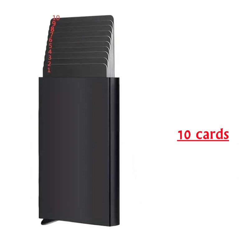 Large Capacity 6/10 Cards Holder, Men High Quality Credit Card Holder, Slim Card Case Anti-theft-RFID Auto Pop Up Travel Thin Wallets for Men