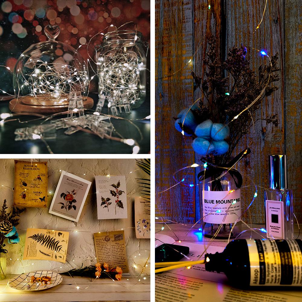 Светодиодные огни Led String Light на проволоке с пультом управления для декора