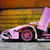 1280 шт. Розовый Сакура Спортивный автомобиль Строительные блоки Модель Город Гоночный автомобиль Серия Сборные кирпичи Игрушка для детей Рождественские подарки