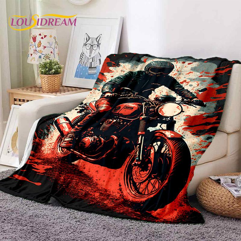 Motocross Motorcycle Soft Blankets,Keep Warm Throw Blanket Comfortable Blanket for Picnic Beds Sofa Home Bedroom Hiking Gift