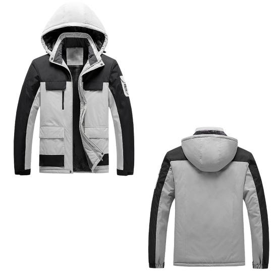 Мужская походная куртка на молнии от дождя, водонепроницаемое пальто, теплая верхняя одежда с капюшоном