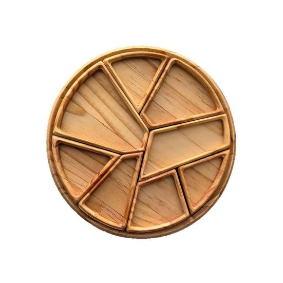 Wood Puzzle Serving Tray With 8 Removable Compartments Cocktail Party