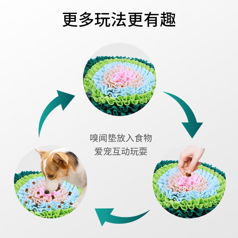 Dog Snuffle Mat Slow Feeder Puzzle Toy Small Medium Breeds - Scent Tracking Enrichment Pad Of Fleece Fabric