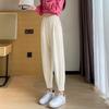 Женские большие размеры брюки-джоггеры гаремы с высокой талией - Весенне-осенние утягивающие флисовые брюки с манжетами