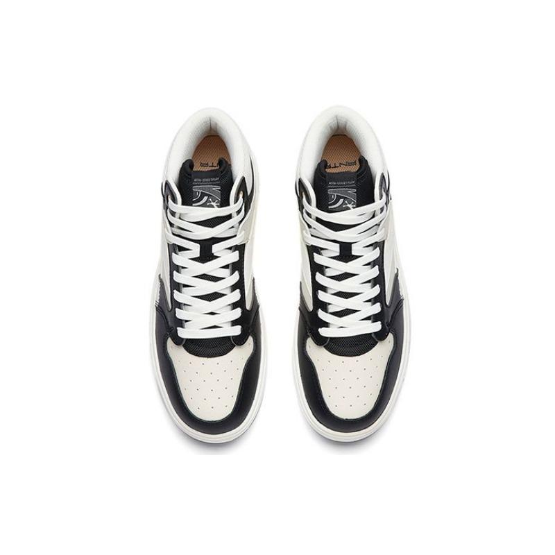 Anta Street Play women's high-top skate shoes black grey, casual style 122238065-4