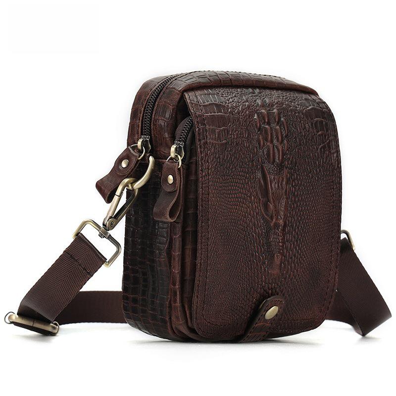Мужская высококачественная сумка-мессенджер из натуральной кожи с крокодиловым узором - ретро-сумка через плечо в европейском и американском стиле