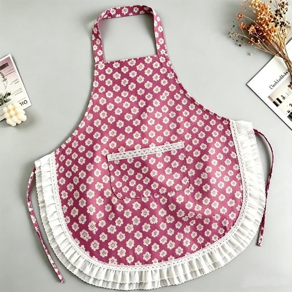 Lace Design CookingApron Stain-proof Work Clothes New Ruffled Trim Apron Home Use
