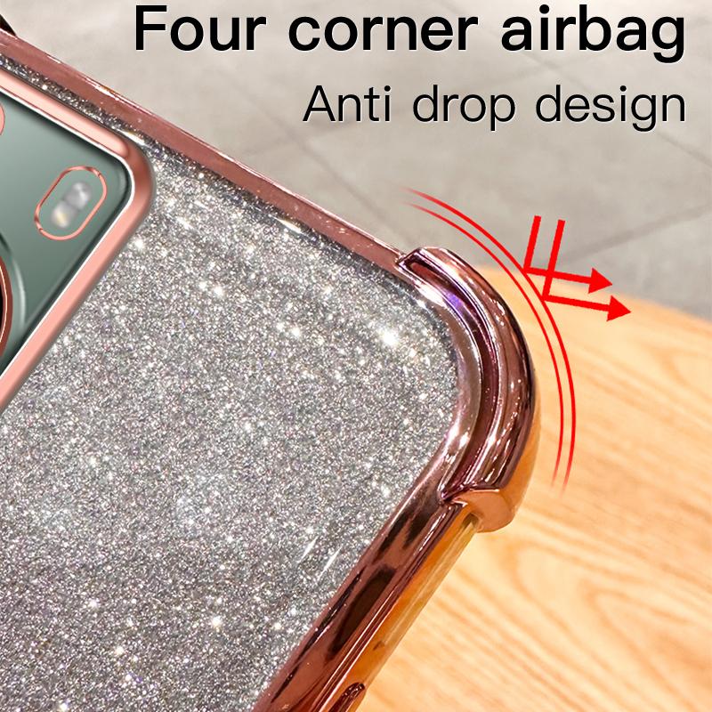 Gradient Glitter Airbag Lens Shockproof Case for Huawei P30 P40 P50 P60 Pro Pura 70 Pro Mate 30 40 50 60 Pro Nove 7 8 9 10 11 12 Pro Honor 100 200 Pro