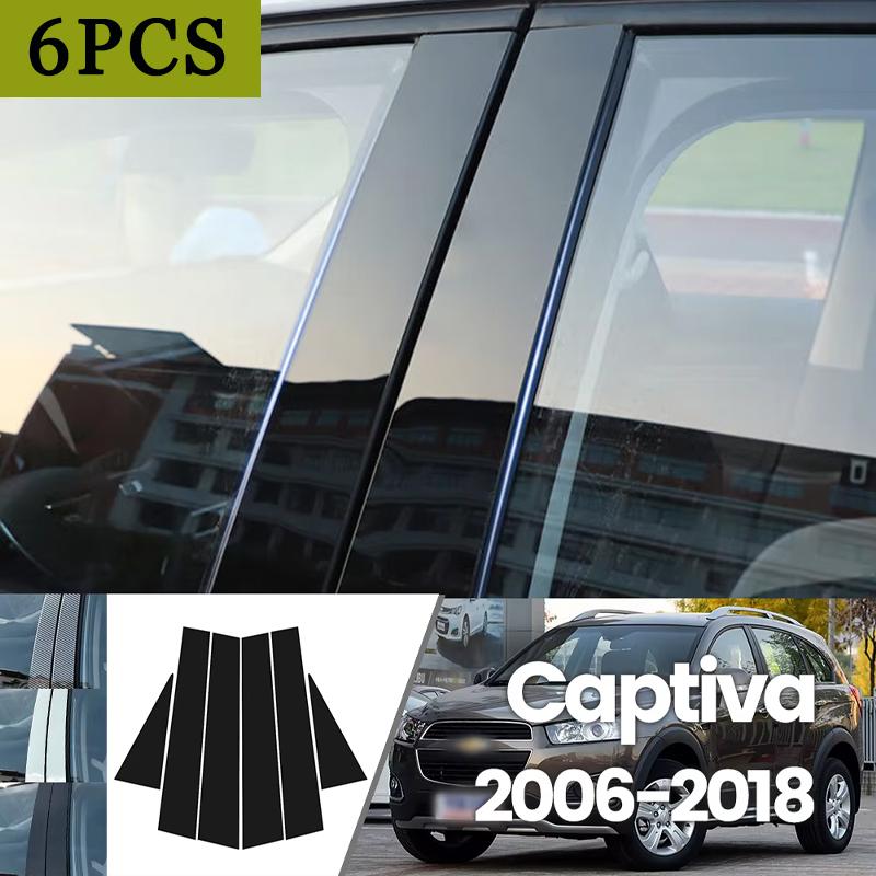 Для Chevrolet Captiva 2006-2018 2007 2008 2009 2010 Ярко-черный Углеродное волокно Водонепроницаемый Стикер на окно двери B C
