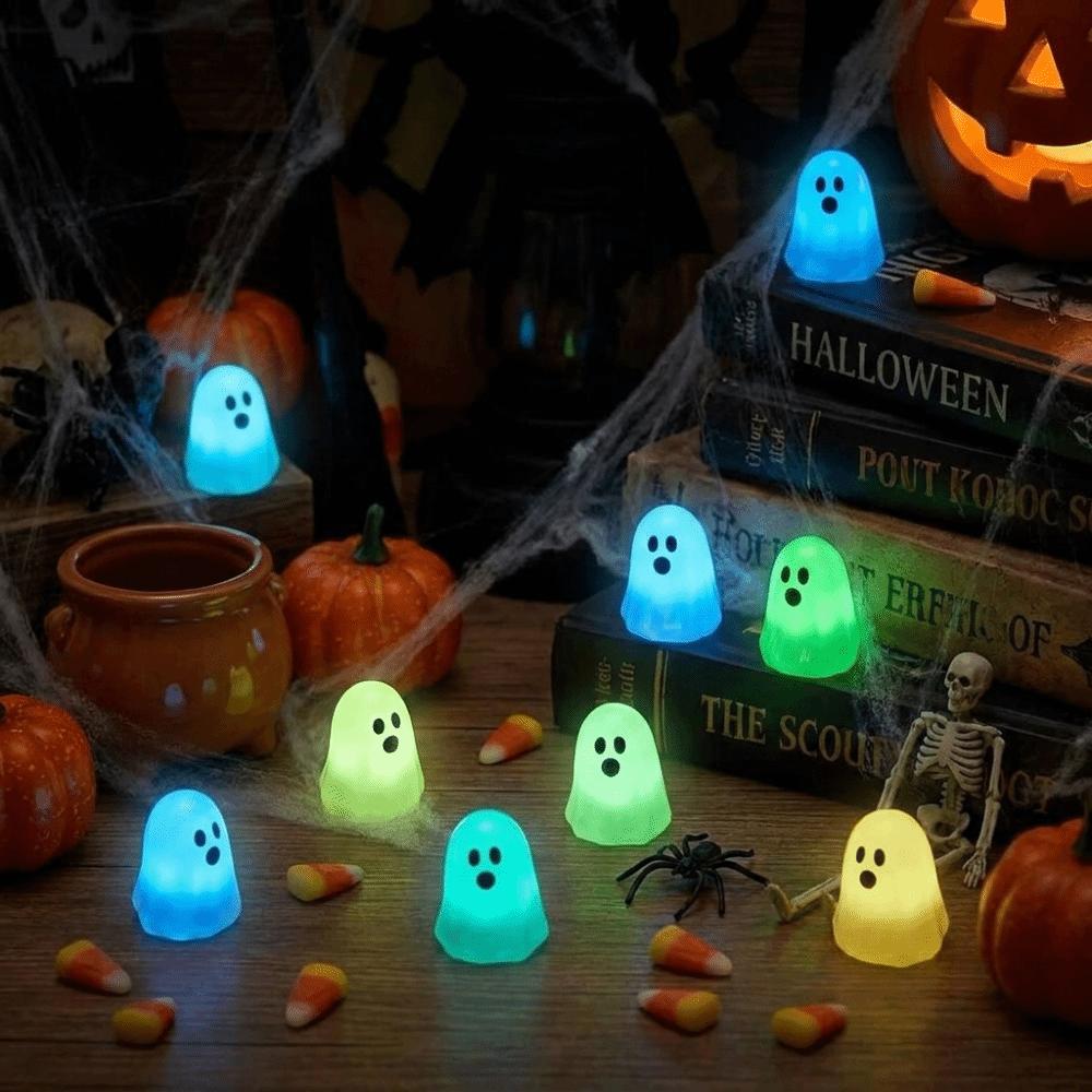 12 PCS/SET Resin Glow in The Dark Ghosts Creative Ghost Ornaments  Party Decoration