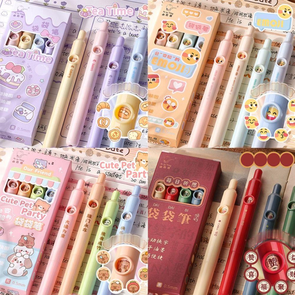 4PCS/Set Mini Short Pen Capybara Panda Gel Pen High Quality Ballpoint Pen  Student Specific