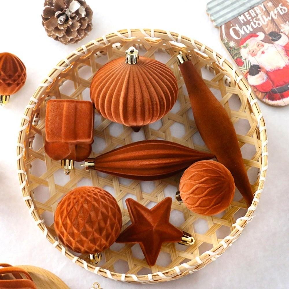 28pcs Special-shaped Xmas Tree Charm Flocked Christmas Supplies Party Decoration