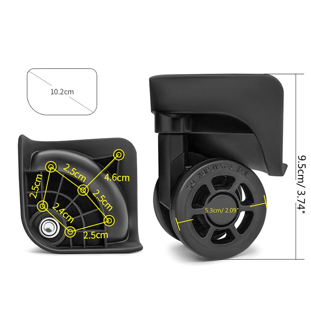 2 шт. сменные роликовые колеса для тележки, сверхпрочные роликовые колеса для багажной коробки, чемодана, поворотные на 360 градусов, бесшумные колеса