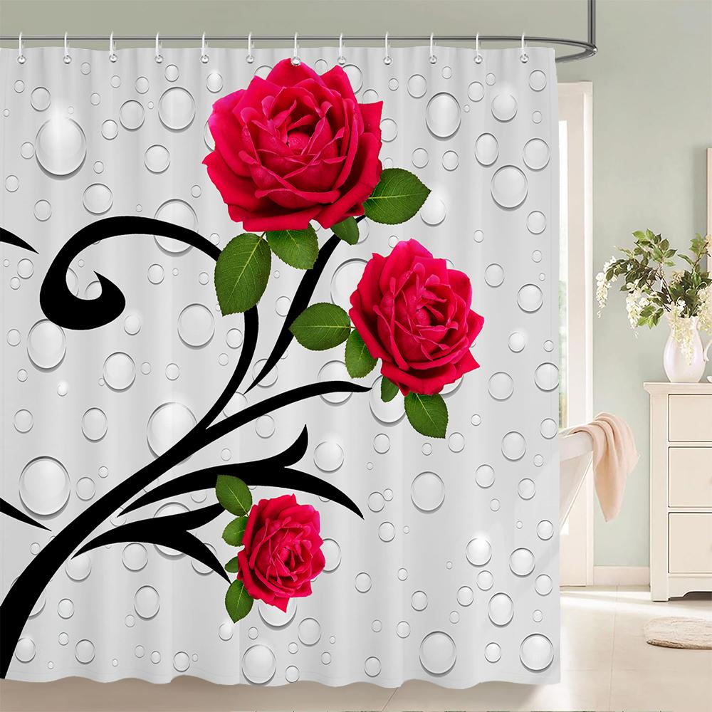 180*180см Синие Розы Цветы Тканевые Шторы для Душа Коврик для Ванной Комнаты Коврики Красивая Бабочка Цветок Набор Штор для Ванной Комнаты Домашнее Украшение