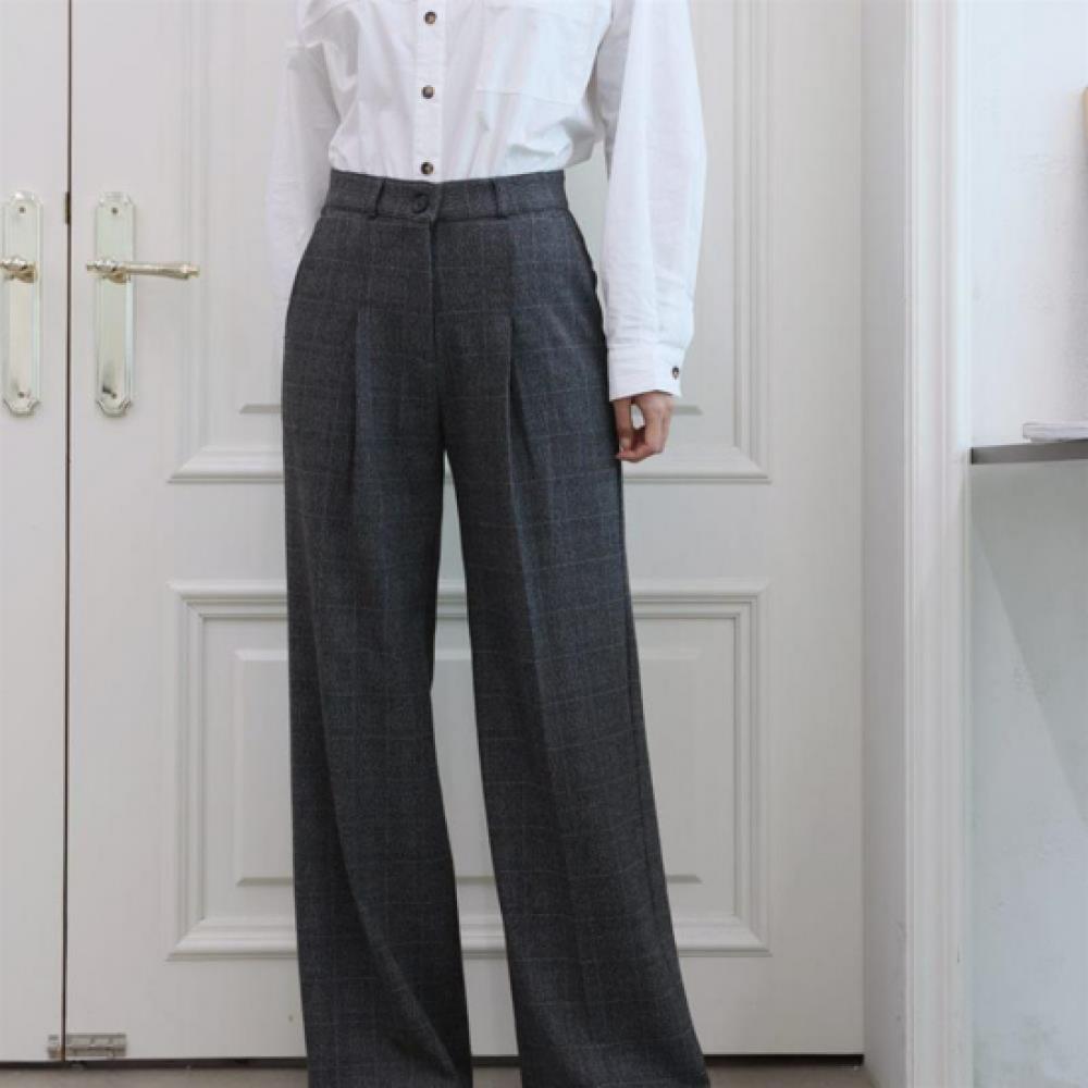 New ArrivalS Open Run Women S claSSic Check PaTTern Rayon STreTch Wide PinTuck T