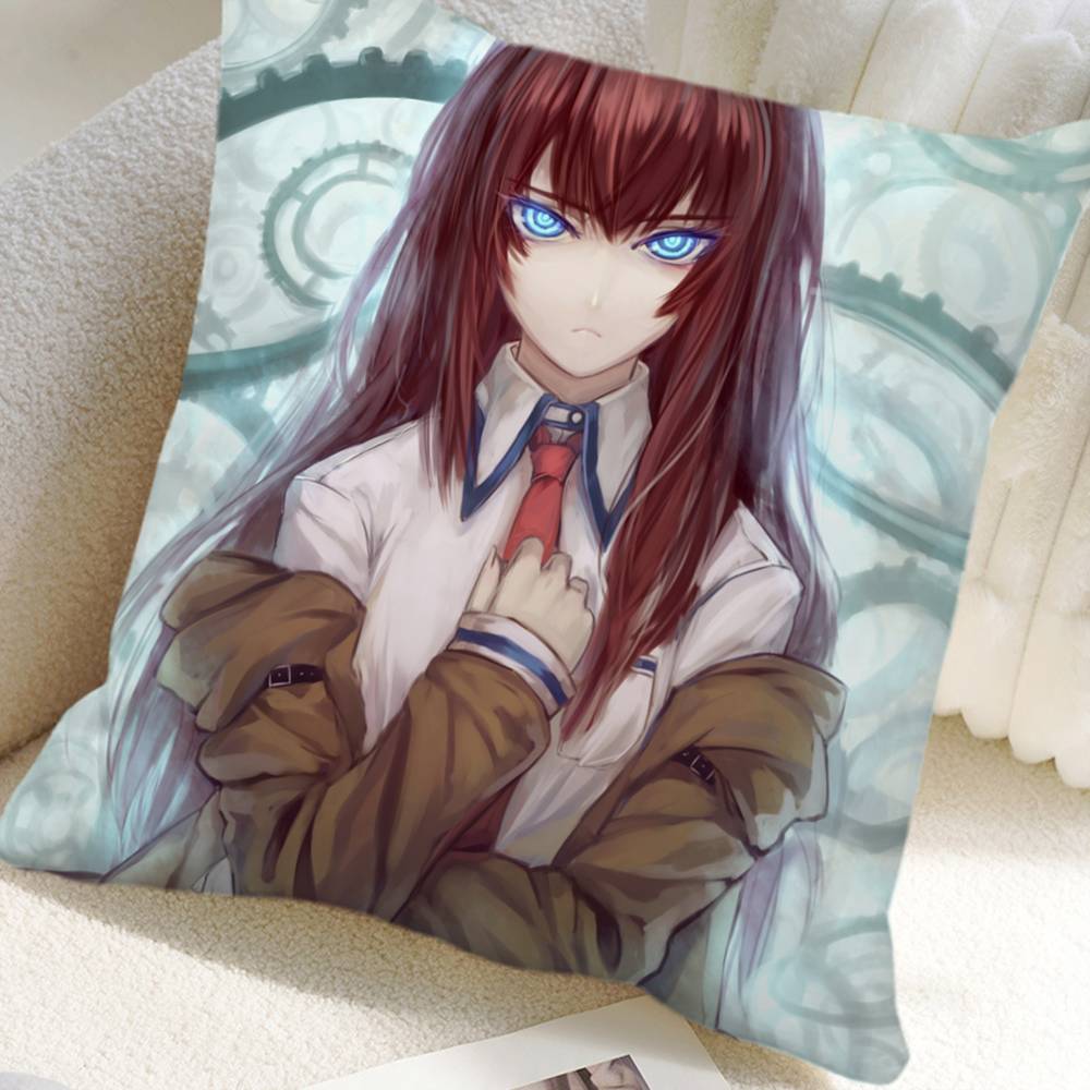 Аниме Steins Gate Наволочка Квадратная Подушка Спальня Диван Отдых Комфортная Подушка Автомобиль Домашний Декор