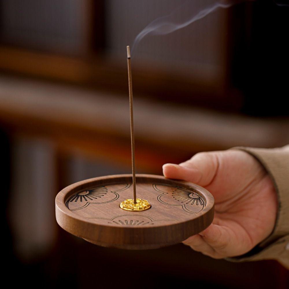 Solid Wood Incense Stick Holder Vintage Incense Stove Desktop Decoration