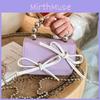 Stylish Butterfly Knot Children's Messenger Bag Lovely Kid Bag With Beads Trendy Pu Material