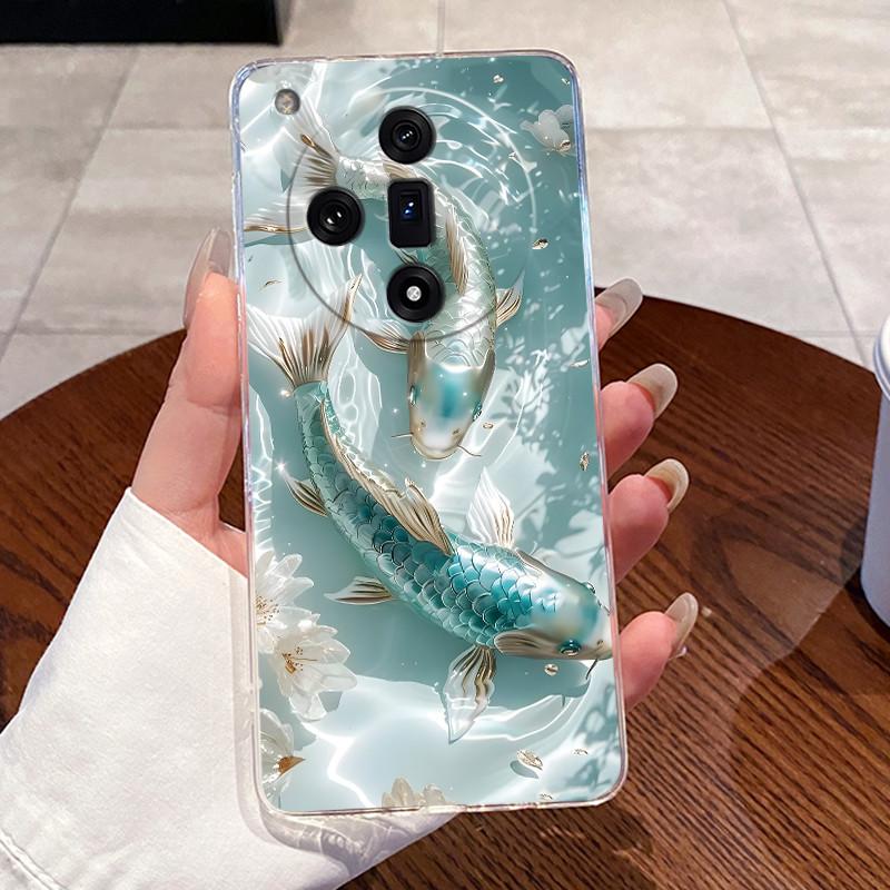 Чехол для OPPO Find X7 / X7 Ultra Pro 5G Прозрачный Роскошный Милый Любовь Кролик Забавный Узор Тонкий Мягкий ТПУ Задняя Крышка Силиконовый Чехол для Телефона