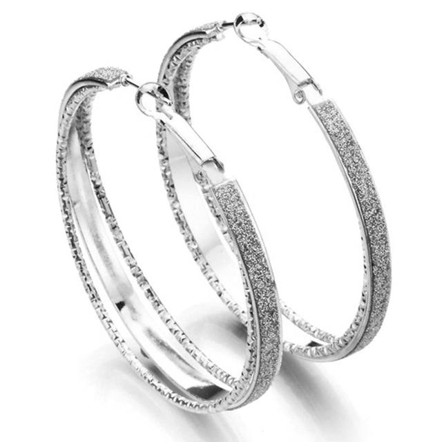 Classic Round Big Hoop Earring 1 Pair Round Loop Circle Gold and Silver Color Hoop Earring Large Size Punk Earrings for Women