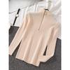 Women Fashion Solid Knitted Sweaters Vintage Long Sleeve Zip-up Basic Half Turtleneck Sweater Female Pullovers Chic Casual Tops