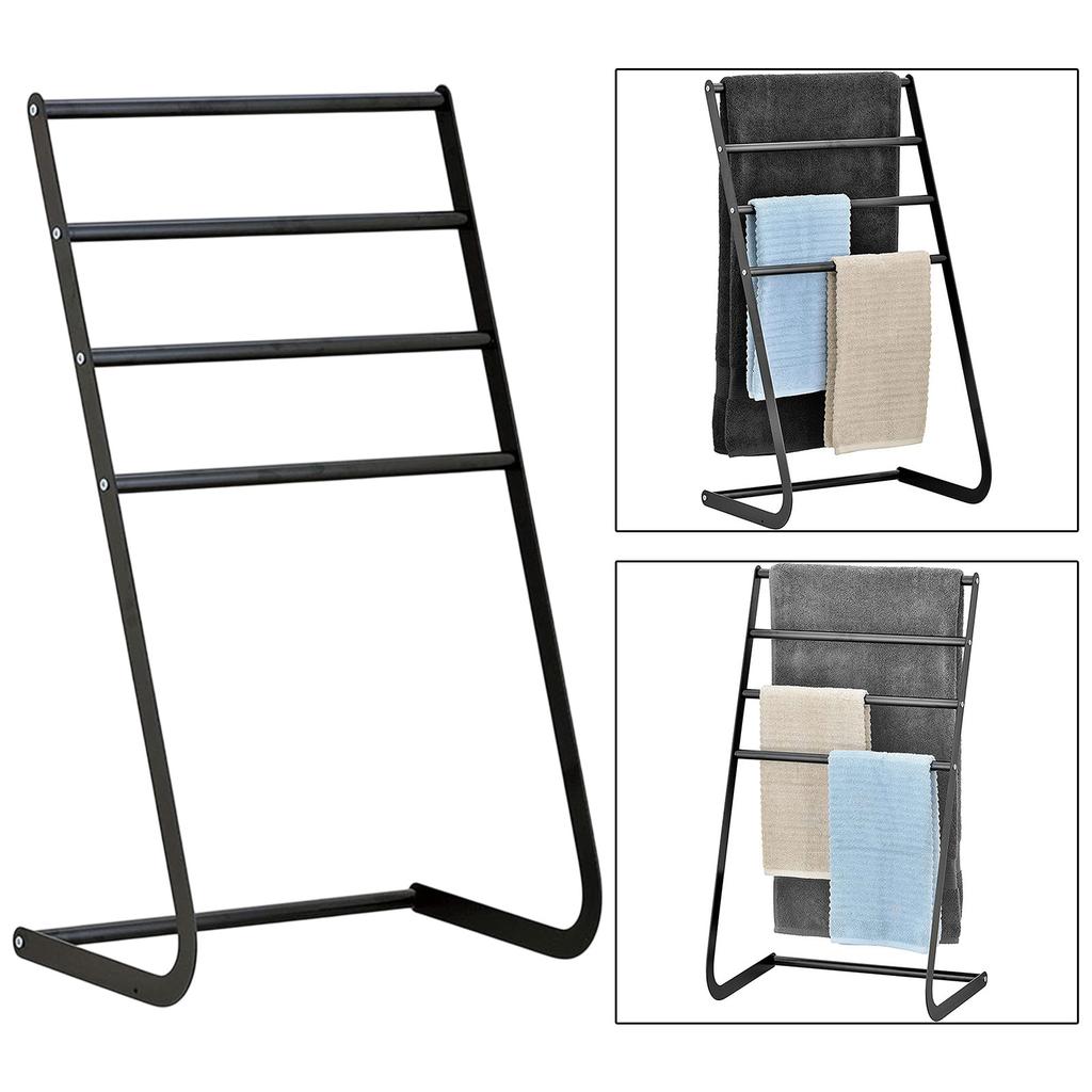 Floor Standing Towel Rack 4 Tier for Blanket Next to Tub or Shower Towel Bar Stand Pool Towel Racks Outdoor