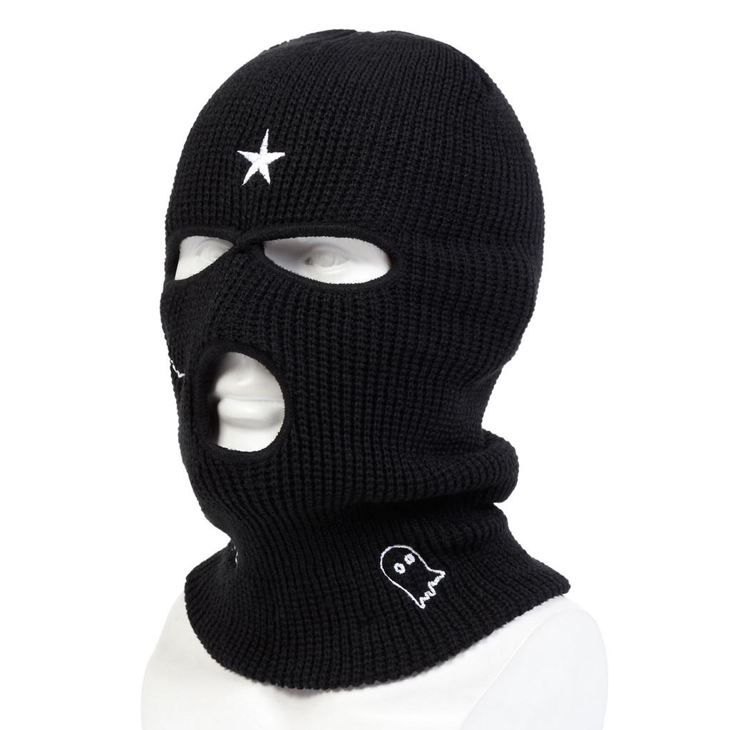 Осенне-зимняя шапка-балаклава с вышитыми буквами, модная ветрозащитная и морозостойкая шапка-пуловер, спортивная кепка для катания на лыжах, теплые шапки-бини