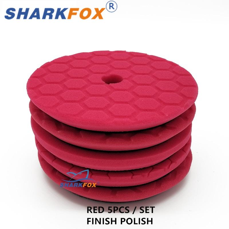 Sharkfox Car Polishing Pad Set Professional Car Polishing Product For Auto 5Inch Car Sponge Buffing Waxing Pad For Car Polishing