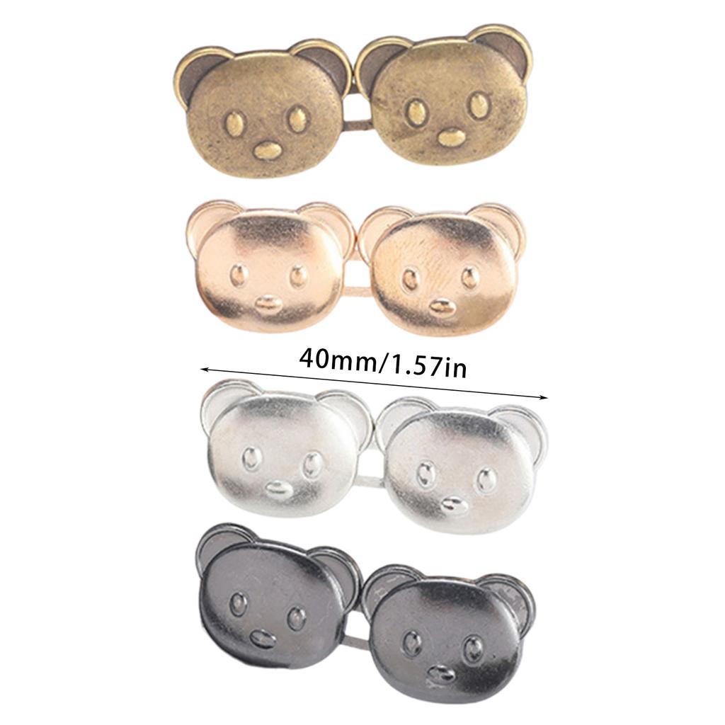 4 пары утягивающих поясов в форме медведя, регулируемые утягивающие пояса для брюк, пуговицы на талии, удлинители талии для джинсов, регулируемые утягивающие пояса, пуговицы