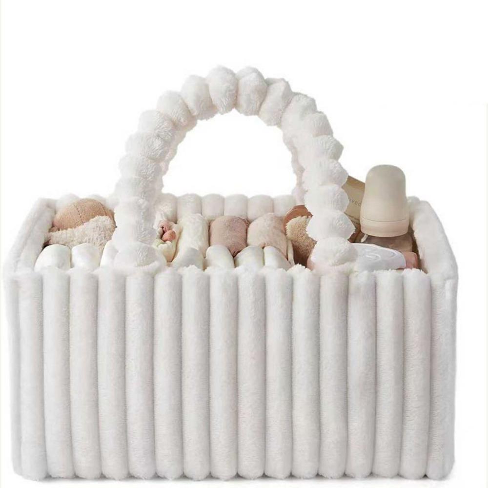 Cozy Material Flannel Diaper Organizer Multi-Pocket Portable Diaper Organizer Large Capacity Newborn Essentials