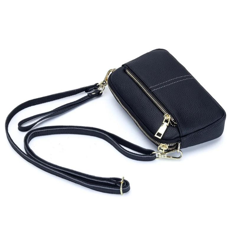 Top Grain Cowhide Small Square Bag for Women 2026 Crossbody Shoulder Handheld Bag, Leather Lightweight Casual Phe Purse Wallet