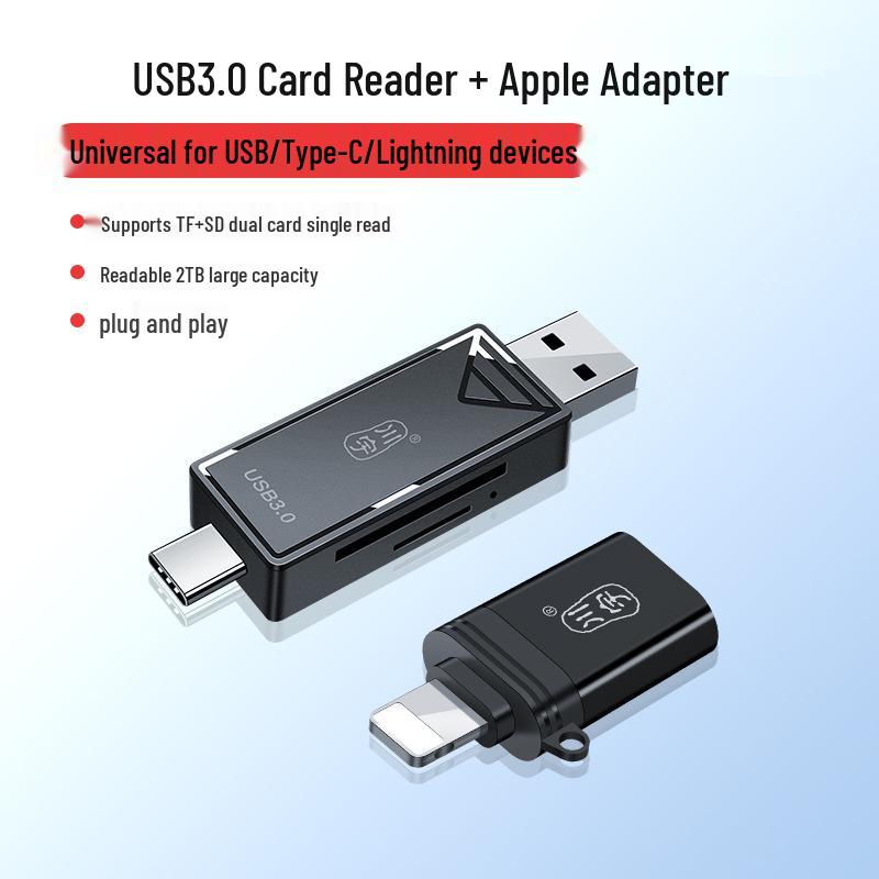 USB 3.0 кард-ридер Kawuyu: Высокоскоростной универсальный конвертер SD/TF, Type-C OTG для телефонов и компьютеров