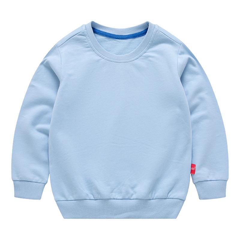 Spring Children's Cotton sweatshirt Boy and Girl Casual Solid Plain Hoodies Tops 3-10 Years Kids Long Sleeve T-shirt Cltohes