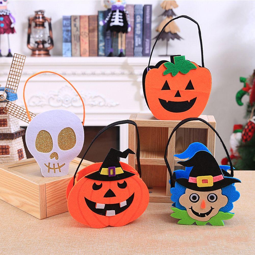 Kids Halloween Decoration With Handle Tote Bag Non-woven Bag Gift Pouch Halloween Candy Bag