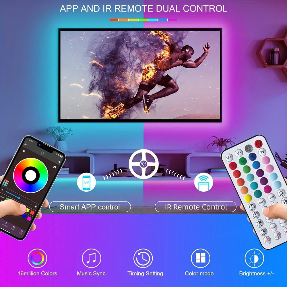RGB светодиодная лента, светодиодная лента на батарейках с синхронизацией по музыке, управление через приложение и пульт ДУ, RGB светодиодная лента для телевизора, комнаты