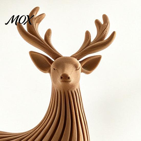 Nordic Style Animal Figurine 3D Printed Reindeer Figurine, Striped Deer Sculpture for Christmas Home Decor Desktop Ornament, Minimalist Statue Living