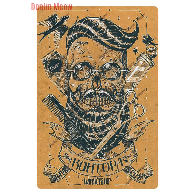 Ретро-табличка для стрижки волос, металлические знаки, парикмахерская, винтажная живопись, настенные плакаты, бар, паб, бритье и стрижка, домашний декор, WY28