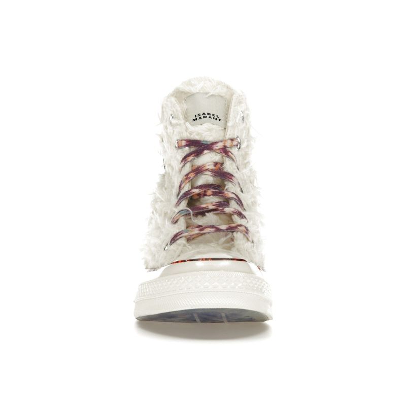 Converse Isabel Marant x Chuck 70 Клиновидные высокие кроссовки унисекс ванильно-белого цвета кремового, черного и красного цвета A10222C