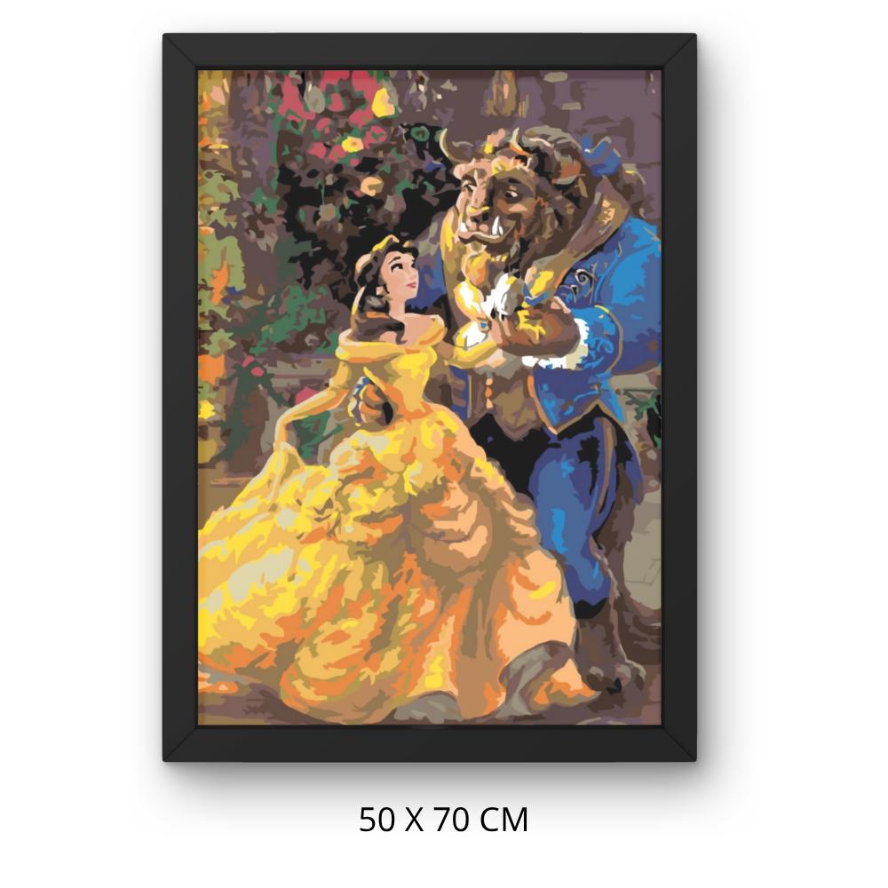 Obraz Do Malowania Po Numerach Z Ramą Piękna I Bestia Disney 50X70 Cm