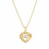 Золотое 18K колье с цирконом в форме сердца и бриллиантами – Медная ключичная цепочка