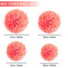 1 шт. Набор 7,8-дюймовых красных бумажных шариков для вечеринки по случаю дня рождения, бумажные помпоны, бумажные цветы, украшения, подвесные цветы