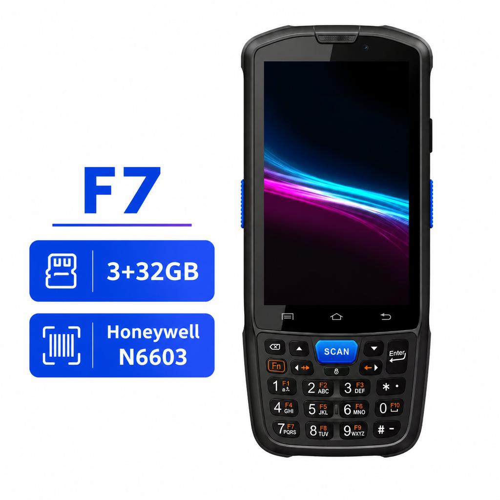 F7 Rugged Android 14 Industrial Handheld PDA Terminal 4G 1D 2D QR Barcode Scanner for Warehouse Inventory Data Collection
