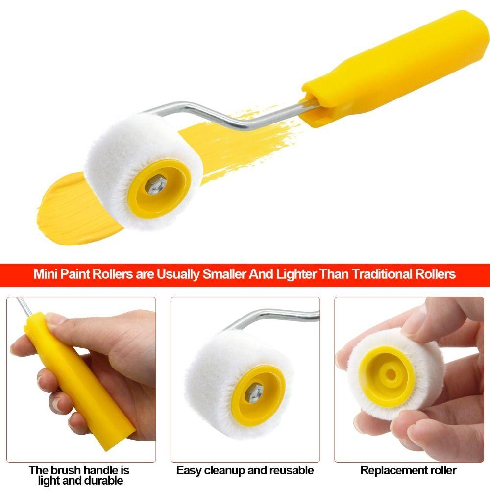 Wool Mini Paint Rollers Plastic Small Paint Brushes Easy To Use Wool Roller Brush  Ceilings