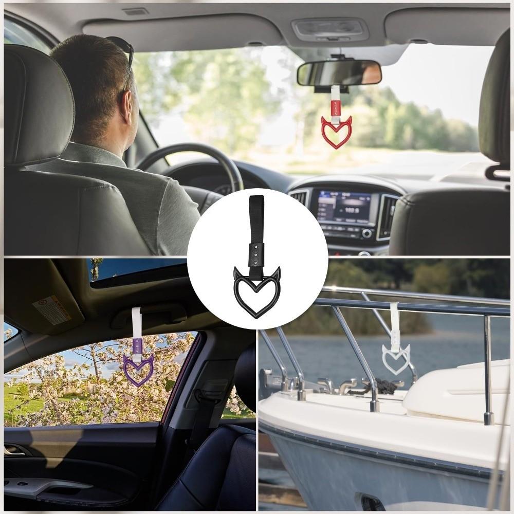 Heart Shape Decoration Belt Colorful Car Styling Accessory Charm Tsurikawa Ring Car Decoration