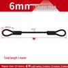 Thick Black Rubber-Coated Steel Wire Rope Connector with Aluminum Sleeve for Luminaire and Car Lock Lanyard