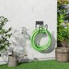 Black Garden Hose Hook Wall Mount Hose Holder With Slots For Hose Extension Cords