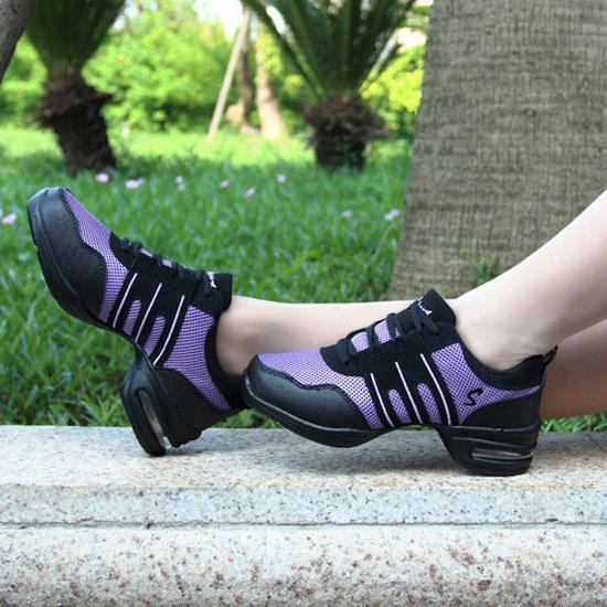 Женские летние сетчатые танцевальные туфли на среднем каблуке, дышащая и мягкая подошва для взрослых танцев Square Dance